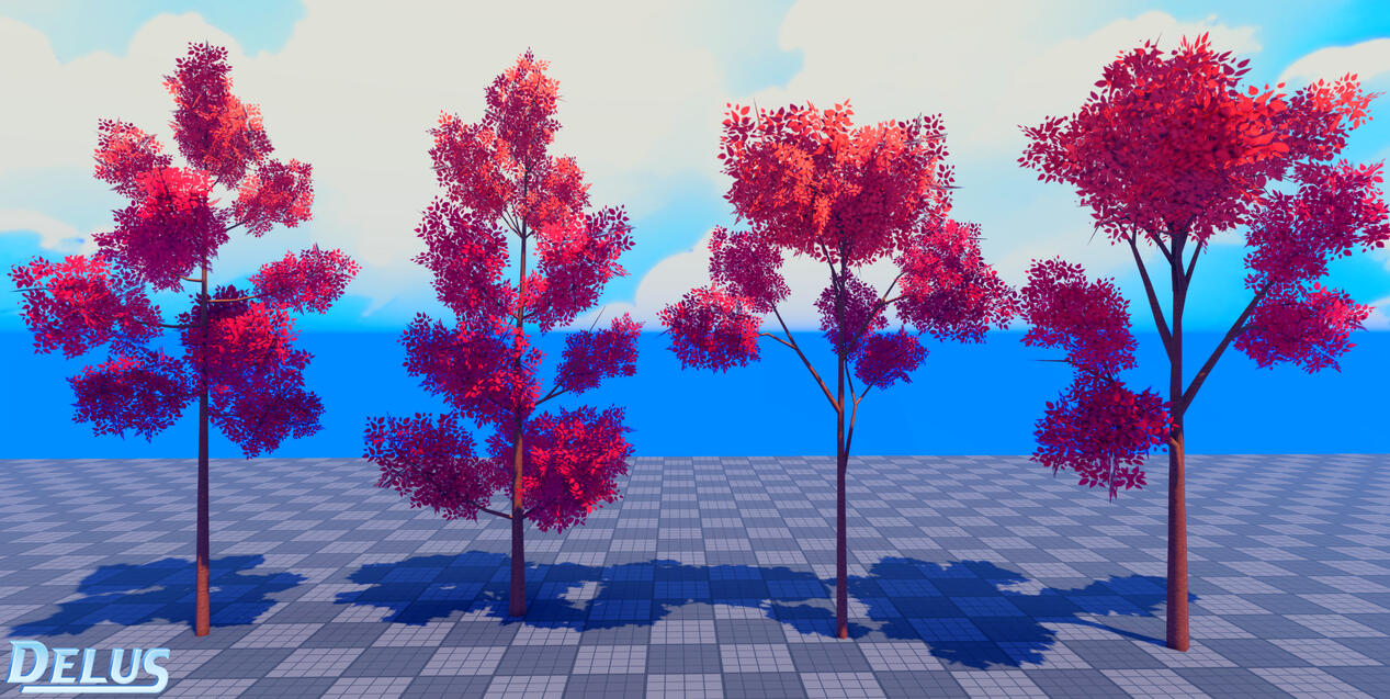 Stylized Red Trees